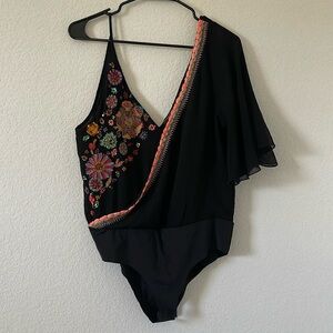 Zara | Floral Stitched Body Suit | Sz L